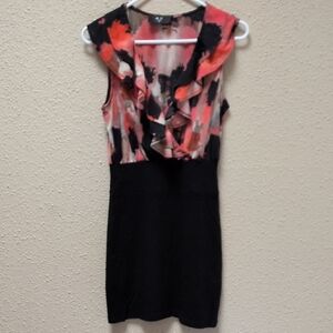 AX Paris Black and Red Ruffle Mini Dress